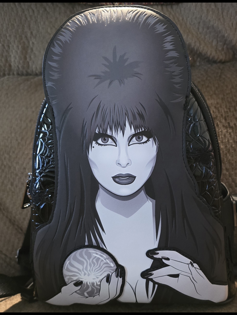 NWT Loungefly Elvira Light-up Black Graphic Women’s Mini Backpack